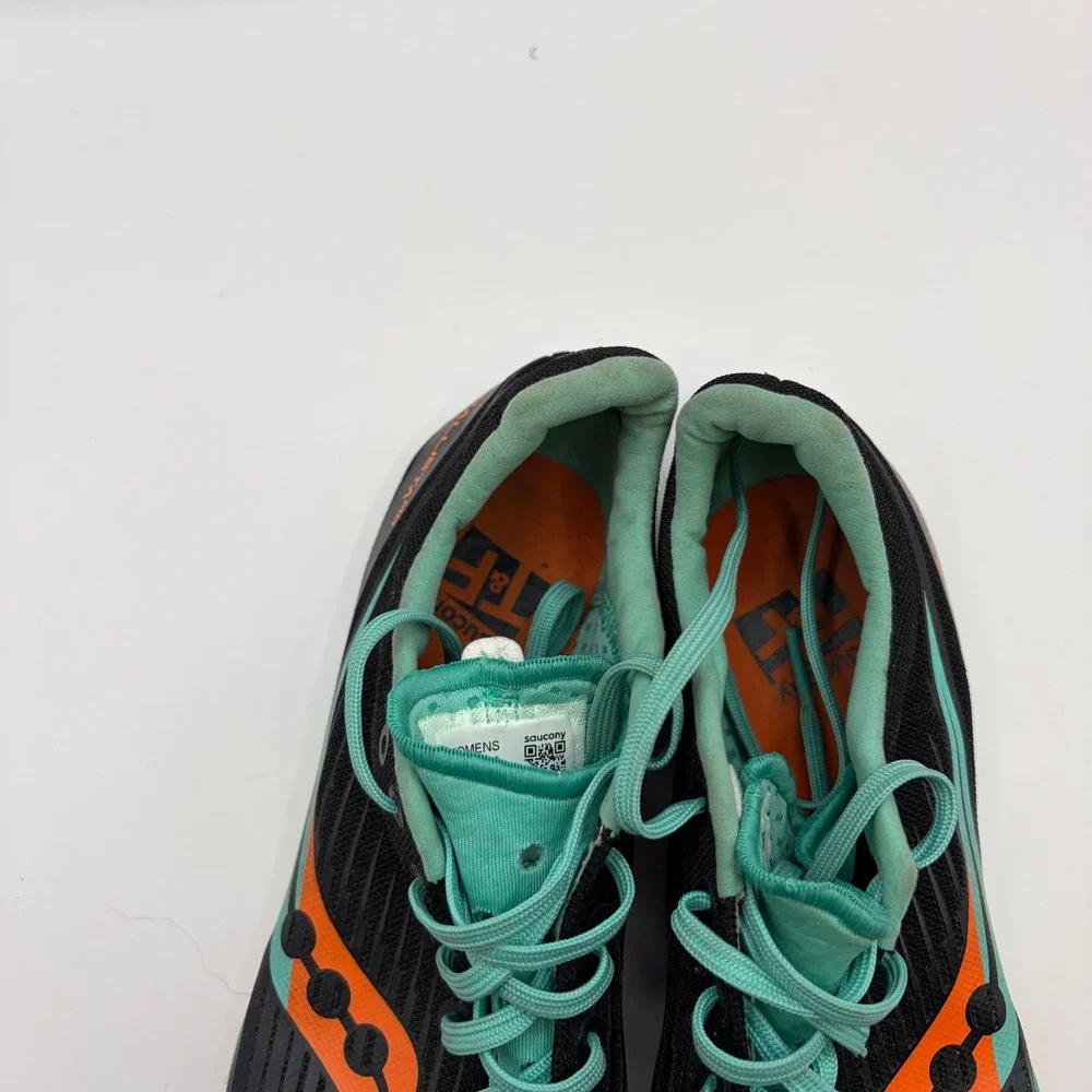 Saucony Ballista MD Womens Track Field Spikes Black Teal Orange S19071-26 Sz 6.5
